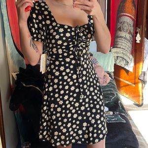 Black sunflower sundress